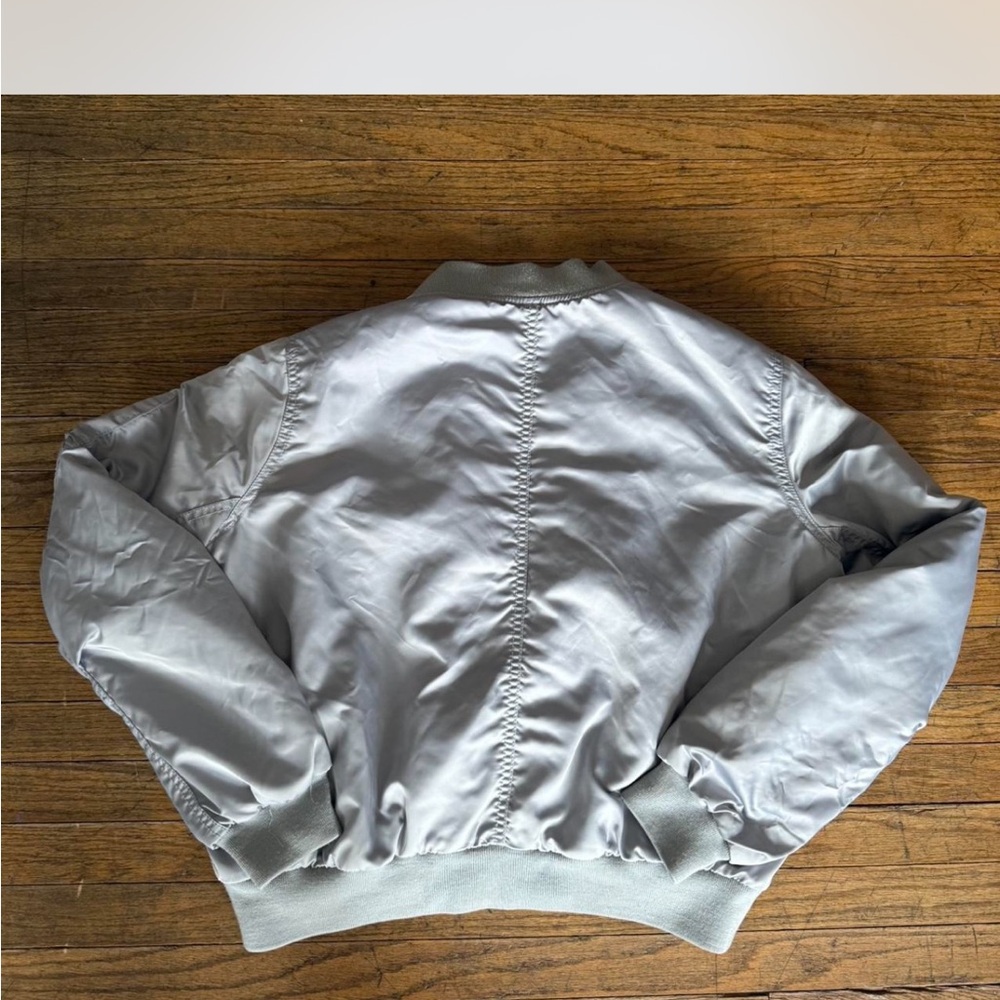 Gap Silver Quilted Bomber Jacket - image 2